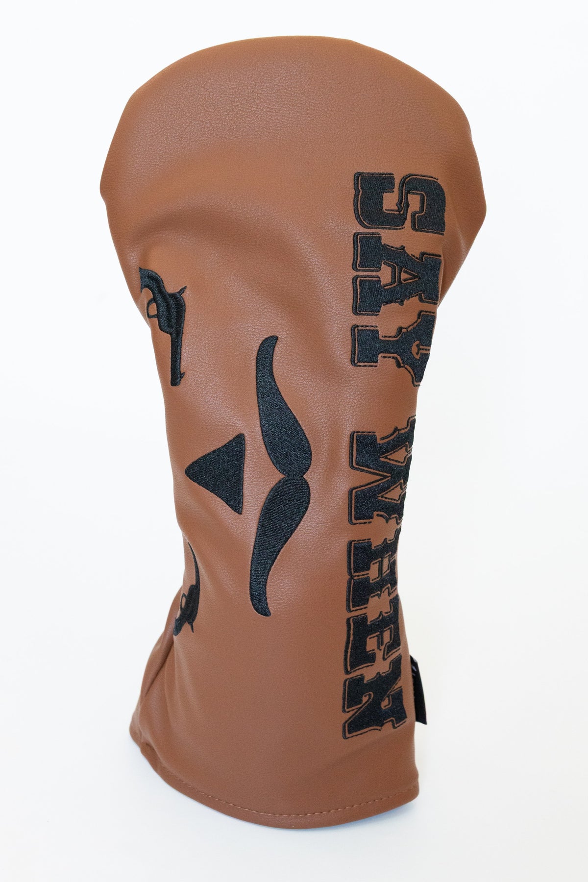 "Say When" driver headcover by Tall Pines Golf, front view