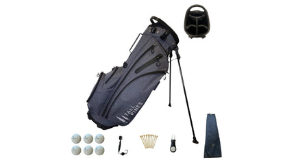 Tall Pines Golf Premium Canvas Hybrid Cart/Carry Stand Bag With Golf Accessories Bundle