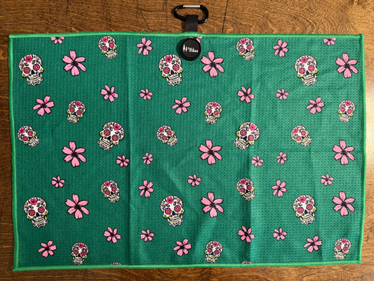 "Augusta Sugar Skull" Magnetic Golf Towel
