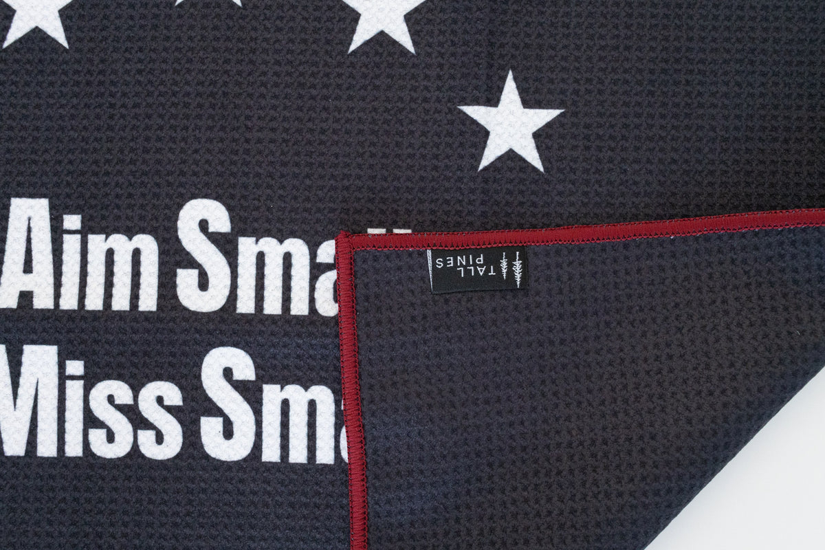 "Aim Small Miss Small" Magnetic Golf Towel