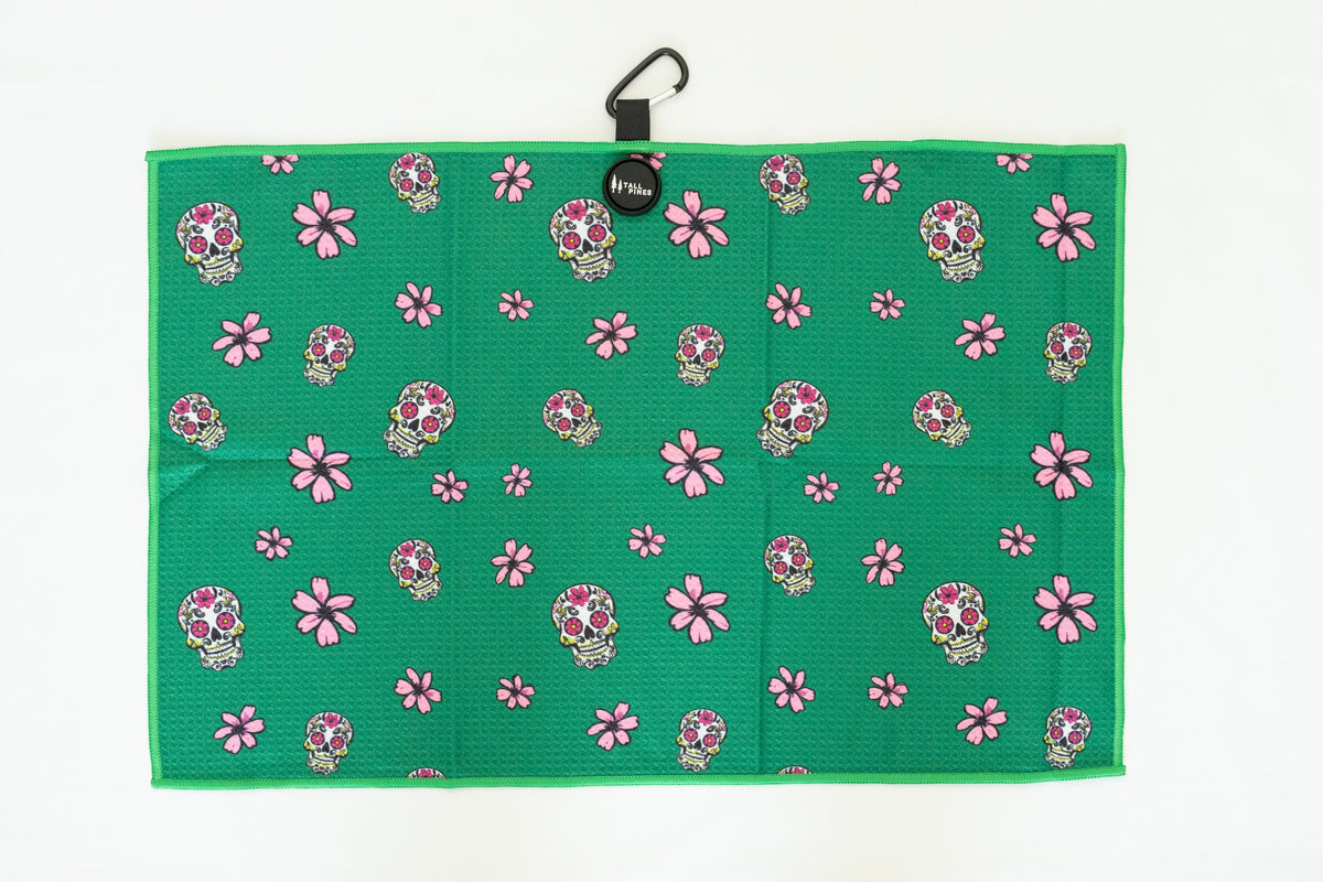 "Augusta Sugar Skull" Magnetic Golf Towel