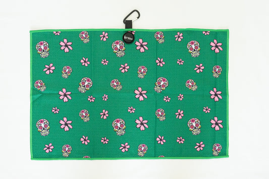 "Augusta Sugar Skull" Magnetic Golf Towel