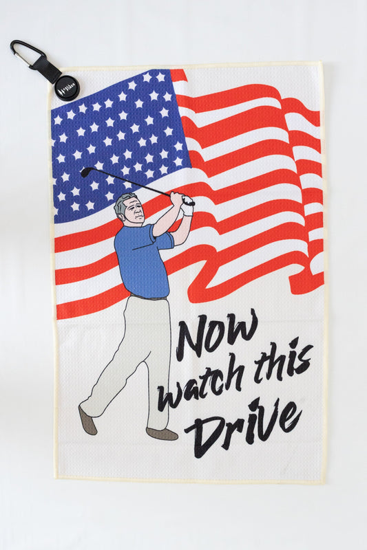 "Now Watch This Drive" Magnetic Golf Towel