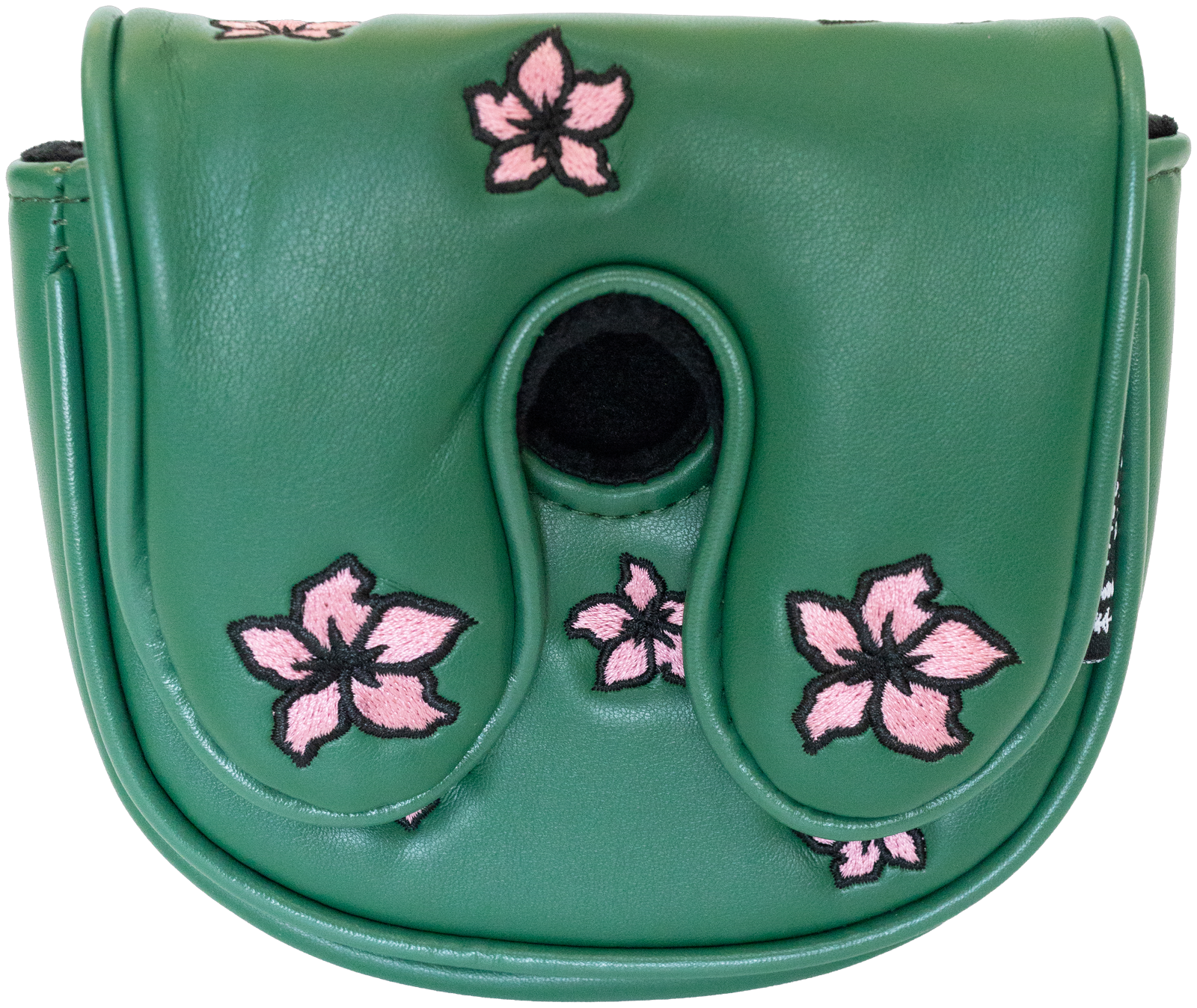 "Hello Friends" DF3 mallet putter cover by Tall Pines Golf, front view